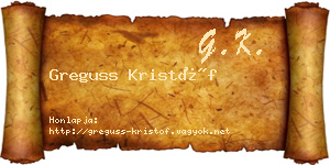Greguss Kristóf névjegykártya