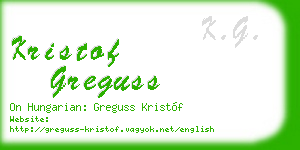kristof greguss business card
