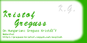 kristof greguss business card